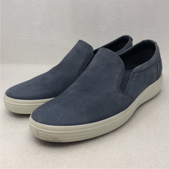 ECCO Sneakers Blue Suede Business Casual Comfortable Men’s Size EU 44 US 10-10.5 - Picture 2 of 13